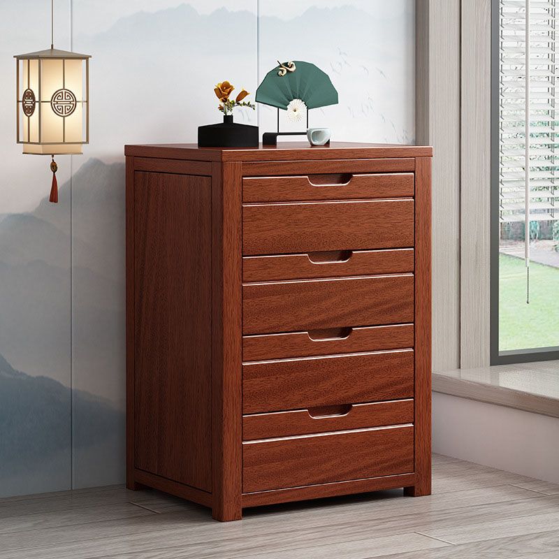 Modern Walnut Lingerie Chest Vertical Storage Chest Dresser with Drawers