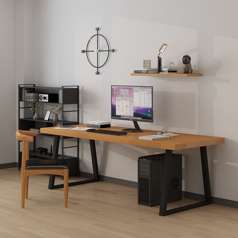 Industrial Style Home Office Desk Rectangle Solid Wood Writing Desk