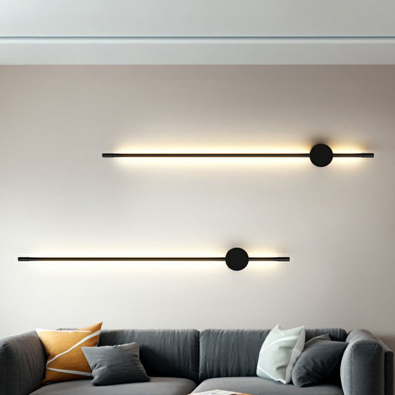 Modern Style Wall Lighting Ideas Linear Shape Sconce Light Fixtures in Black Finish