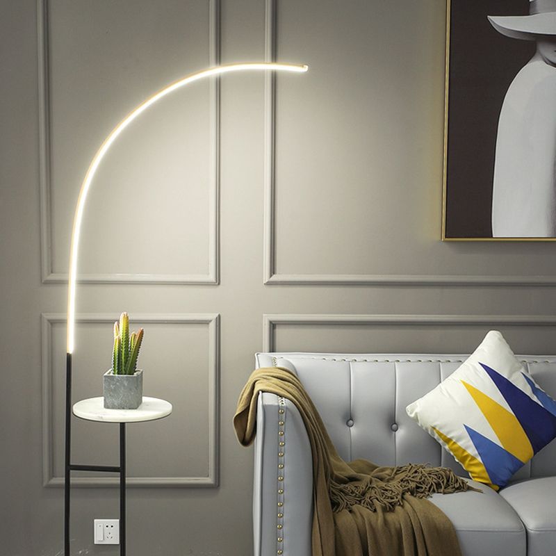 Metal Linear Shape Floor Lamp Modern Style 1-Light Floor Lamp Fixture