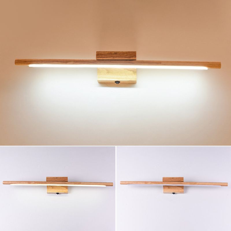 Modern Style Tube Vanity Lighting Fixtures Wood 1 Light Vanity Wall Sconce