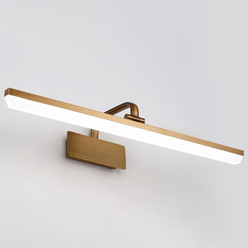 Cabeza ajustable Metal Baño de baño Luz de tocador Minimalismo moderno Luces de tocador de acrílico LED lineal