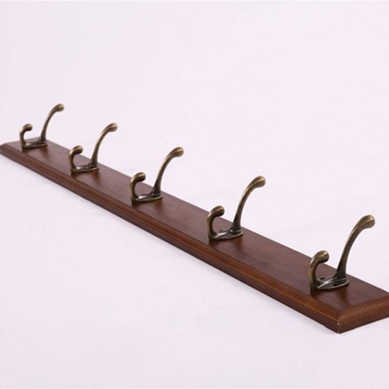 Modern Wooden Entryway Coat Rack Wall-Mounted Coat Hanger with Hooks