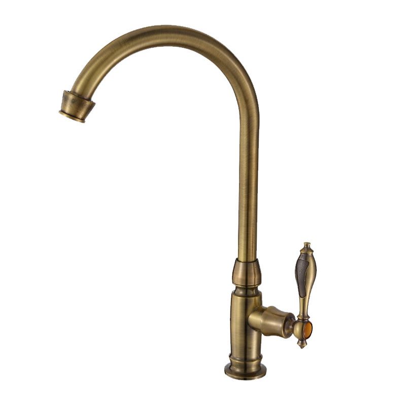 Traditional 2-Function Kitchen Faucet 1-Handle 1-Hole Faucet in Bronze