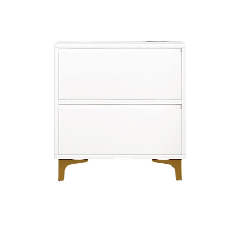 Modern & Contemporary Wooden Accent Chest with Straight Metal Legs