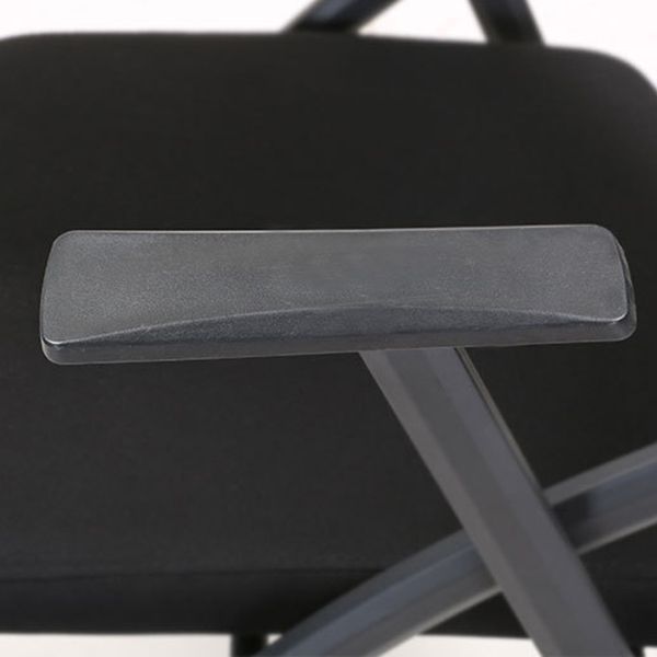 Contemporary Desk Chair Black Fixed Arms Low Back Office Chair