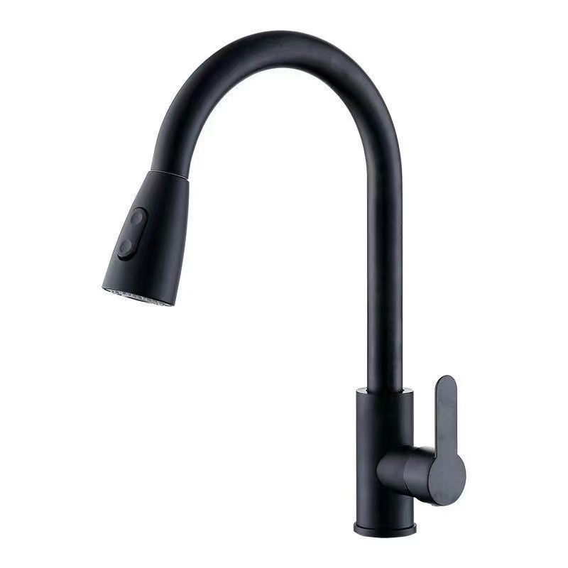 Modern 1-Handle 1-Hole Faucet Stainless Steel with Pull out Sprayer Faucet