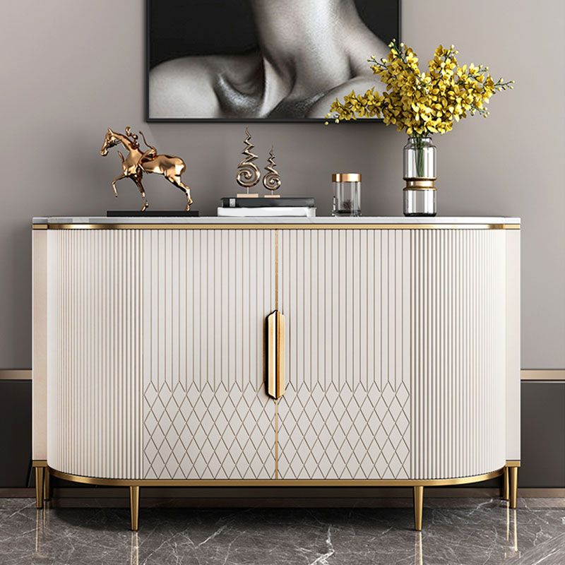 Glam Style Buffet Sideboard Stone Top Server with Door for Home