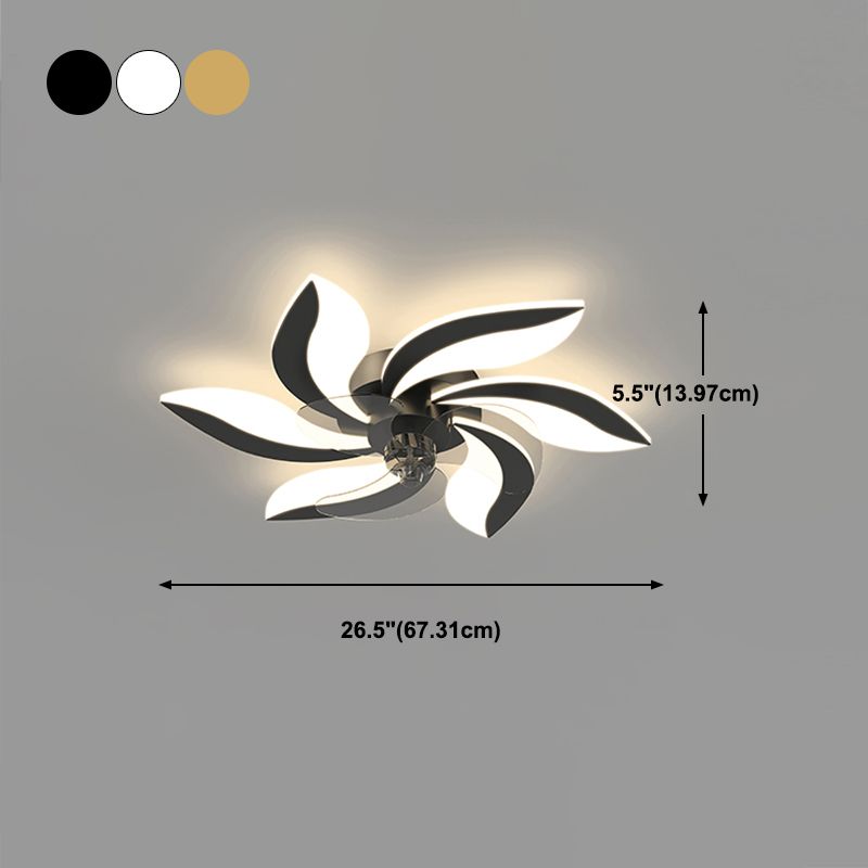 Floral Ceiling Fan Light Modern Style LED Metal Ceiling Light Fixture