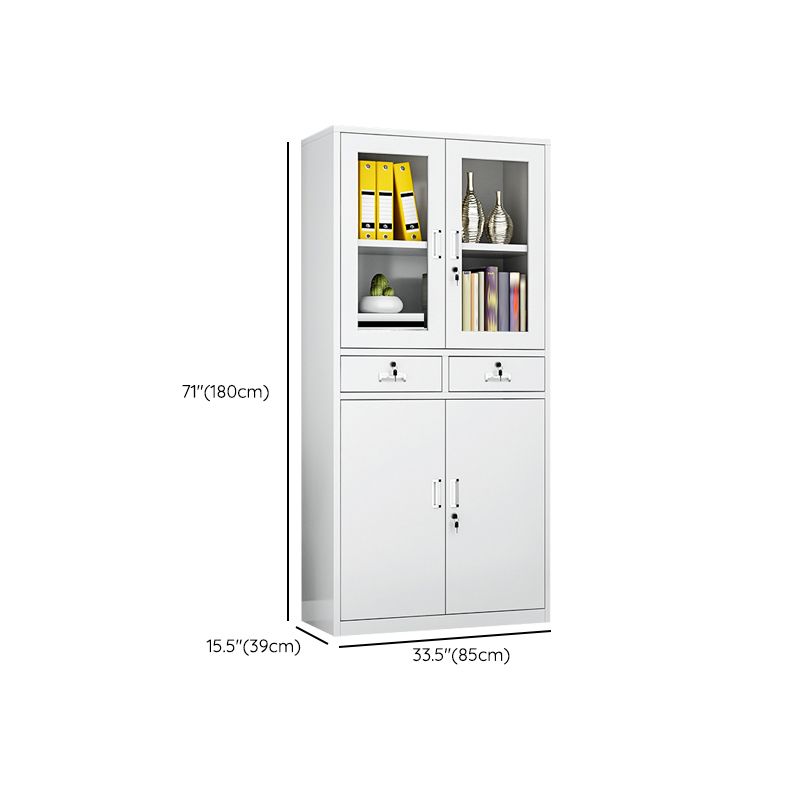 Modern Vertical File Cabinet Storage Shelves File Cabinet in White