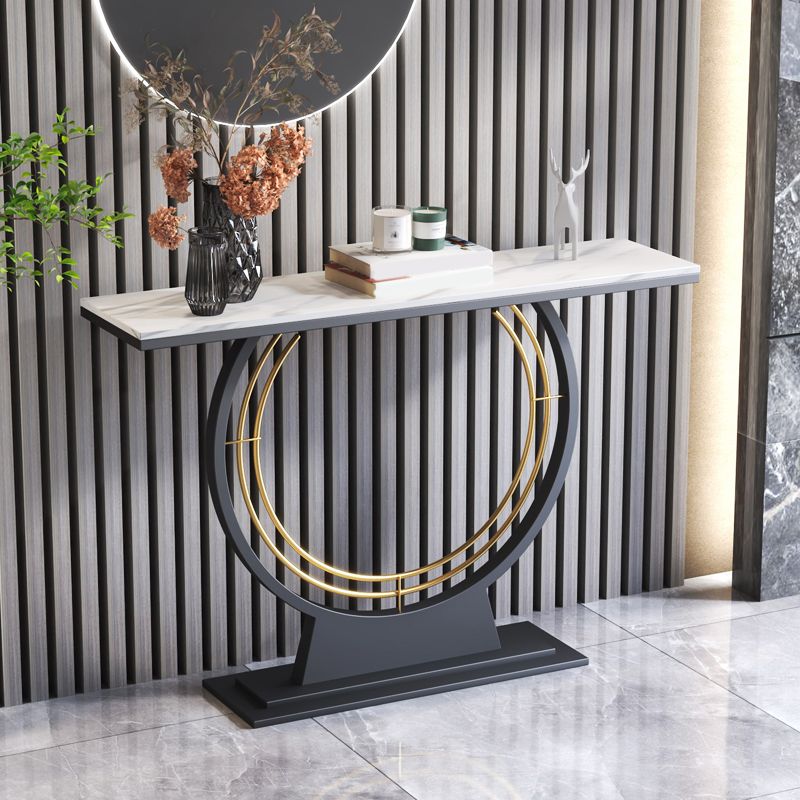 Stone Console Table 31.49" High Scratch Resistan Table Rectangle Accent Table