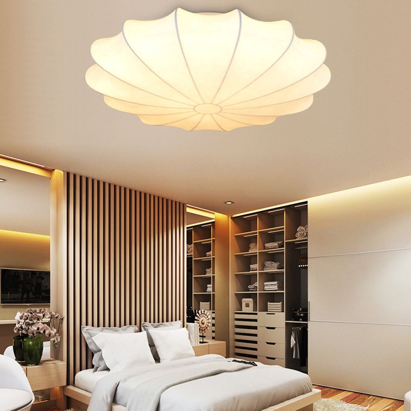 Nordic Style White Ceiling Light Iron Round Shape Ceiling Lamp for Bedroom