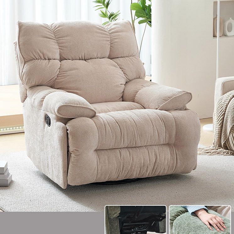 Swivel Rocker Standard Recliner Solid Color Manual-Handle Recliner Chair