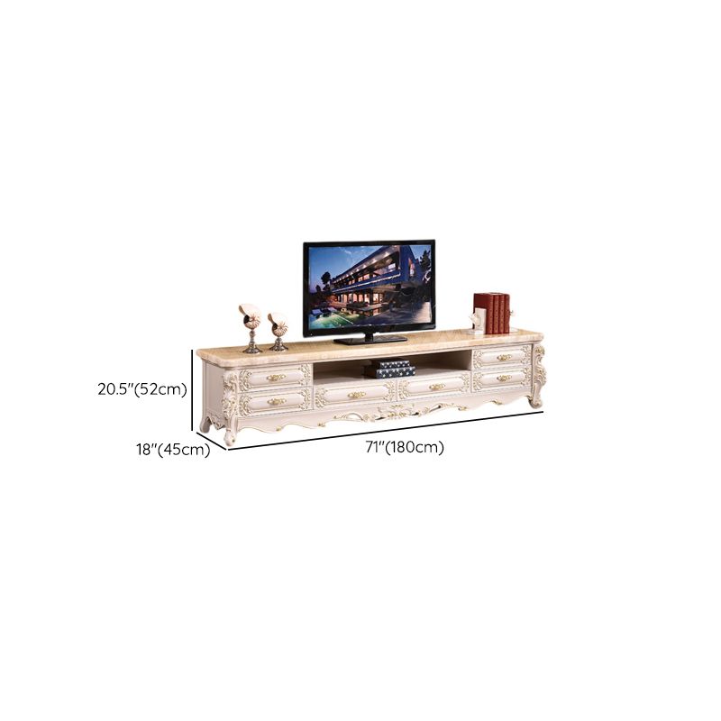 Open Storage Stand Console Glam TV Media Console with Drawers