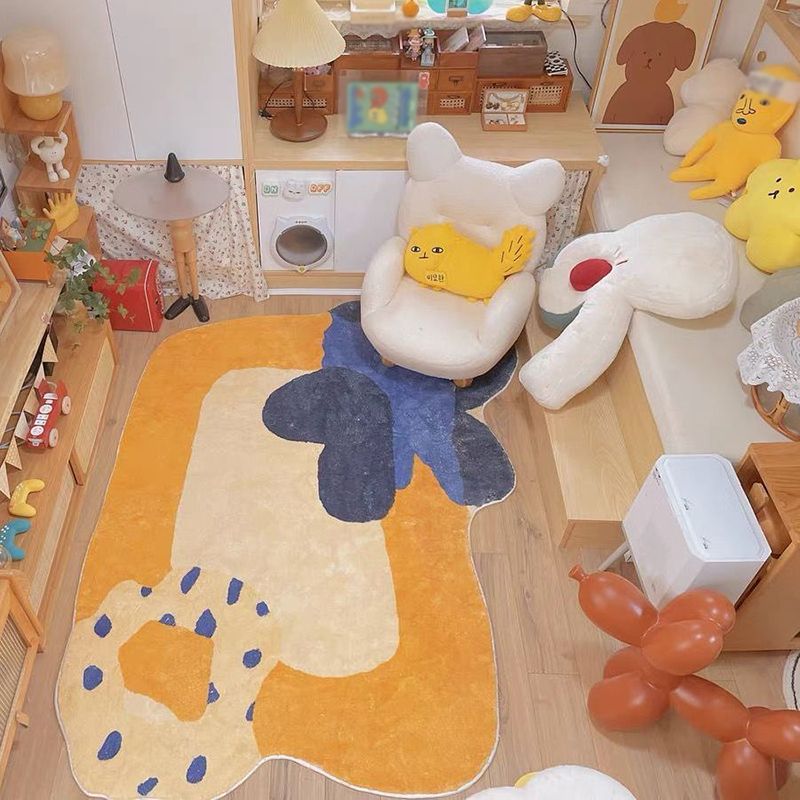 Novelty Color Block Rug Modern Polyester Carpet Pet Friendly Area Rug for Home Decoration