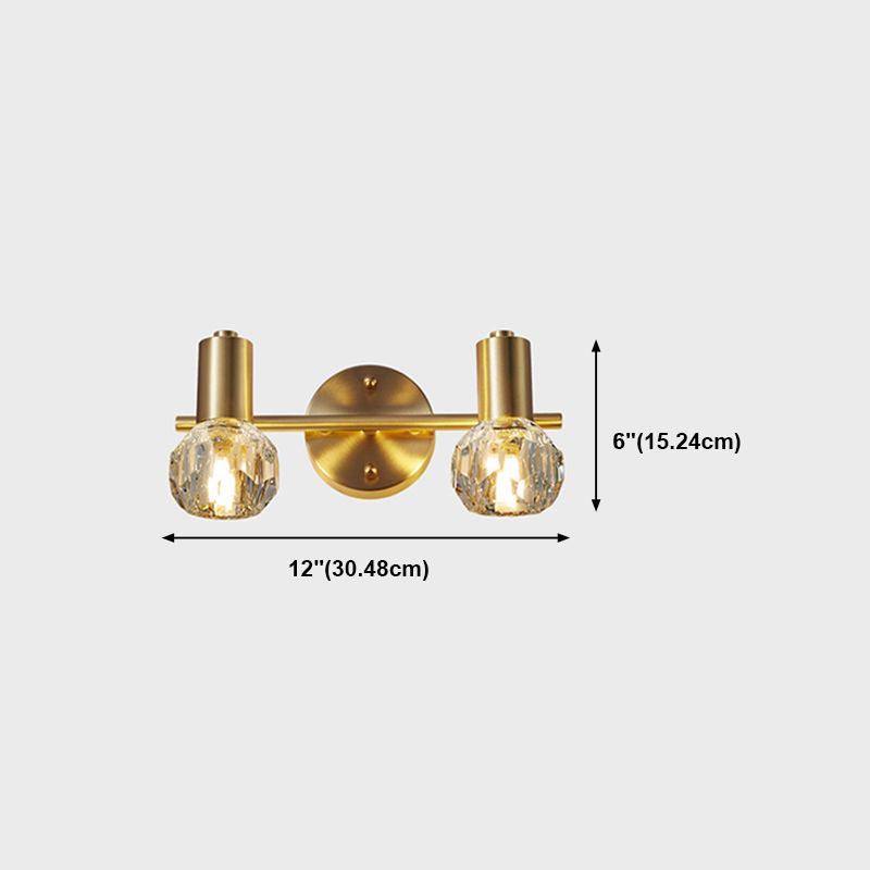 Crystal Geometric Vanity Wall Sconce Modern Style Multi Lights Vanity Lighting Fixtures