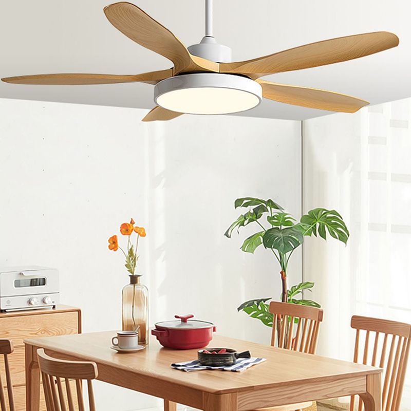 Simple Style LED Ceiling Fan 5-Blade Fan Lighting for Dining Room