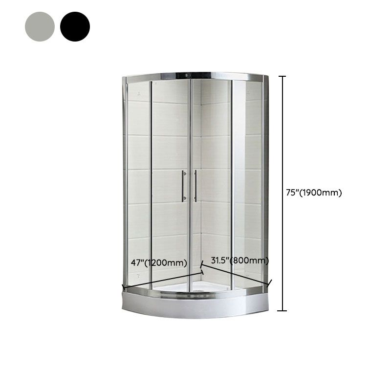 Modern Shower Stall Tempered Glass Easy Clean Glass Double Sliding Corner Shower Kit