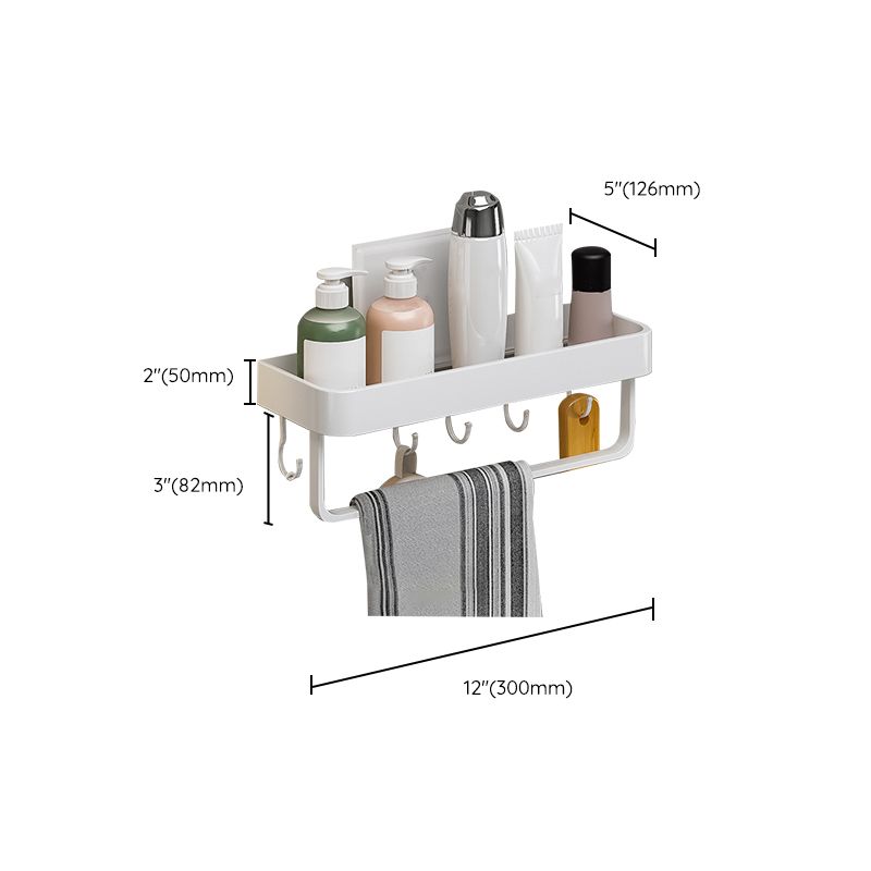 Contemporary Bathroom Accessory Set  Metal Bath Shelf in White