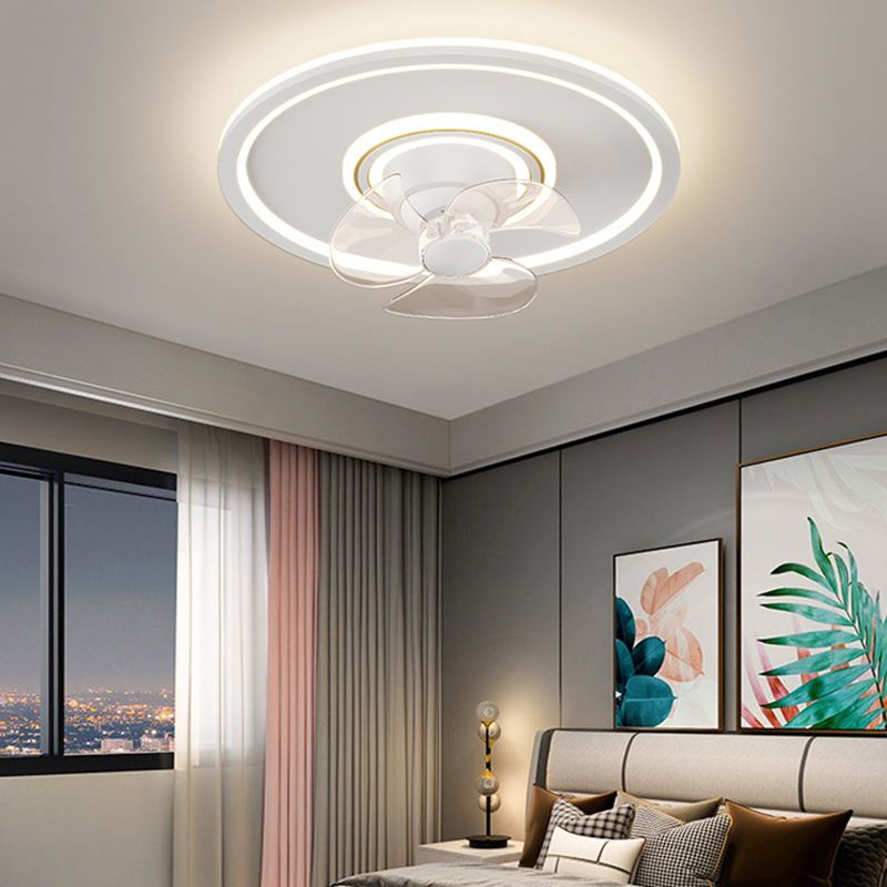 3-Blade LED Ceiling Fan Modernism Polish Finish Fan with Light for Home