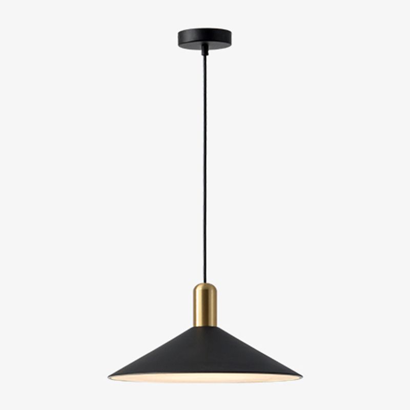 13.7" Wide Modernism Cone Metal Hanging Light Single Bulb Minimalism Pendant Lamp for Bedroom