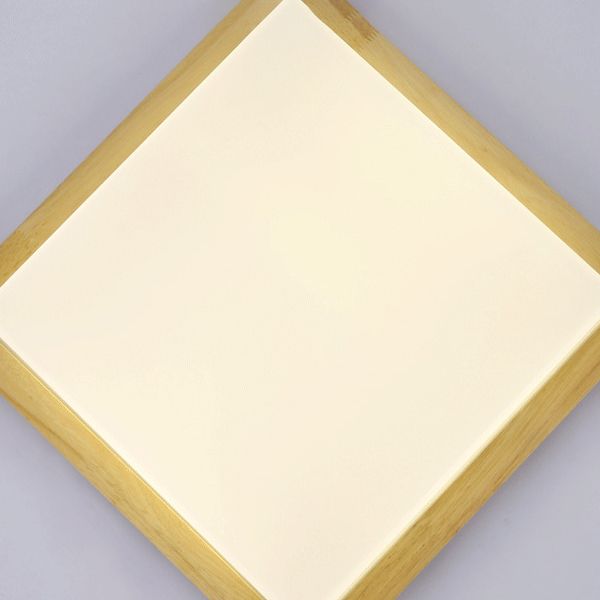 Wooden LED Flush Mount in Modern Simplicity Square Ceiling Light in Log Color