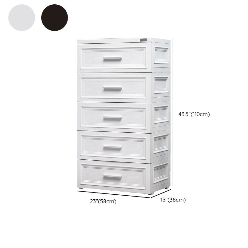 Ultra-Modern Kids Dressers Plastic Vertical Kids Furniture with Drawers for Bedroom