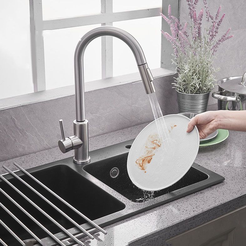 1-Handle Faucet Touch Stainless Steel with Water Dispenser Standard Kitchen Faucet