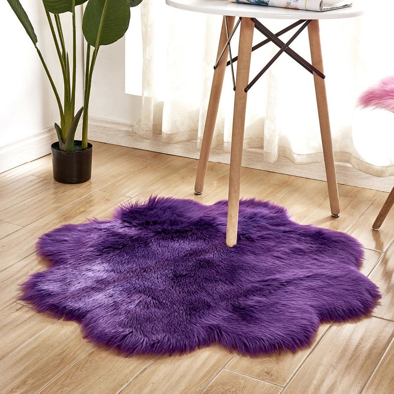 Rapis limité multi-couleurs floral fausse fourrure Tapis minimaliste Tapis lavable pour animaux de compagnie pour la chambre de filles