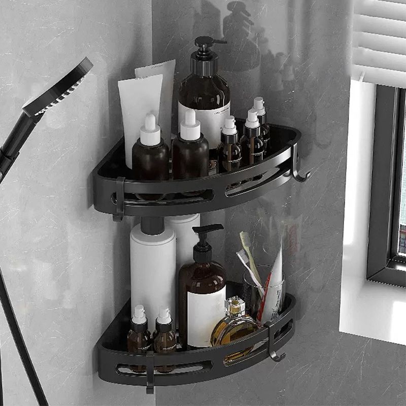 Modern Bath Hardware Set Bath Shelf Silver/Black Bathroom Accessory Kit