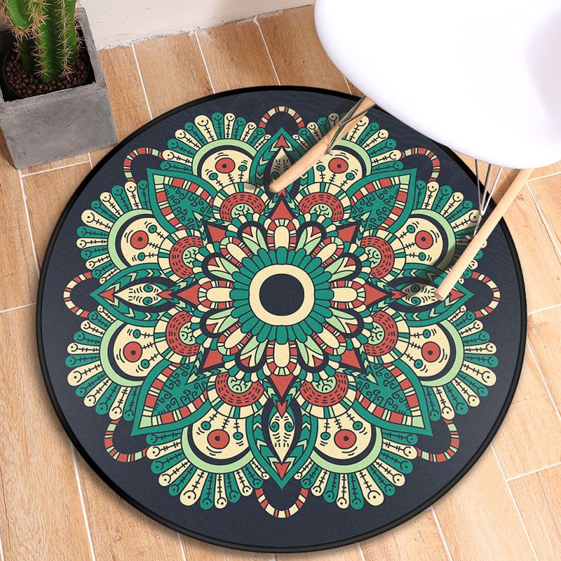 Tribal Mandala Indoor Tapis multi-couleurs marocain Tapis synthétique Synthétique Anti-Slip Resistant Anim Friendly Tapity pour chambre