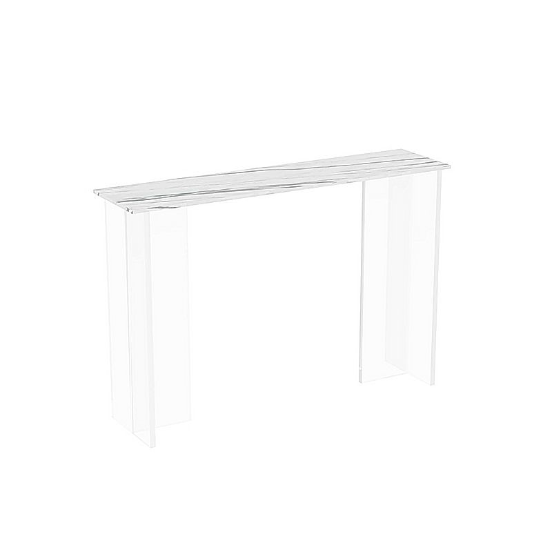 Modern Rectabgle Accent Table with Clear Acrylic Base for Hall