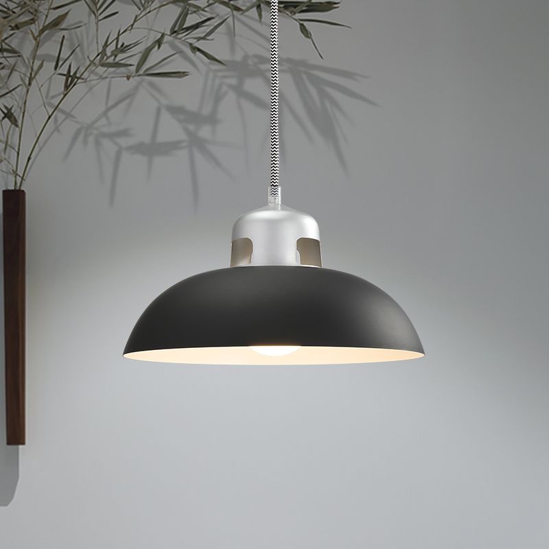 Lampe suspendue en métal noir / gris / blanc