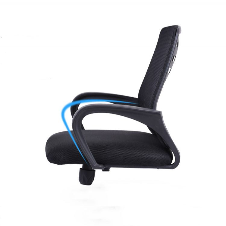 Modern & Contemporary Slide Chair Microfiber Black Task Mid-Back Chair