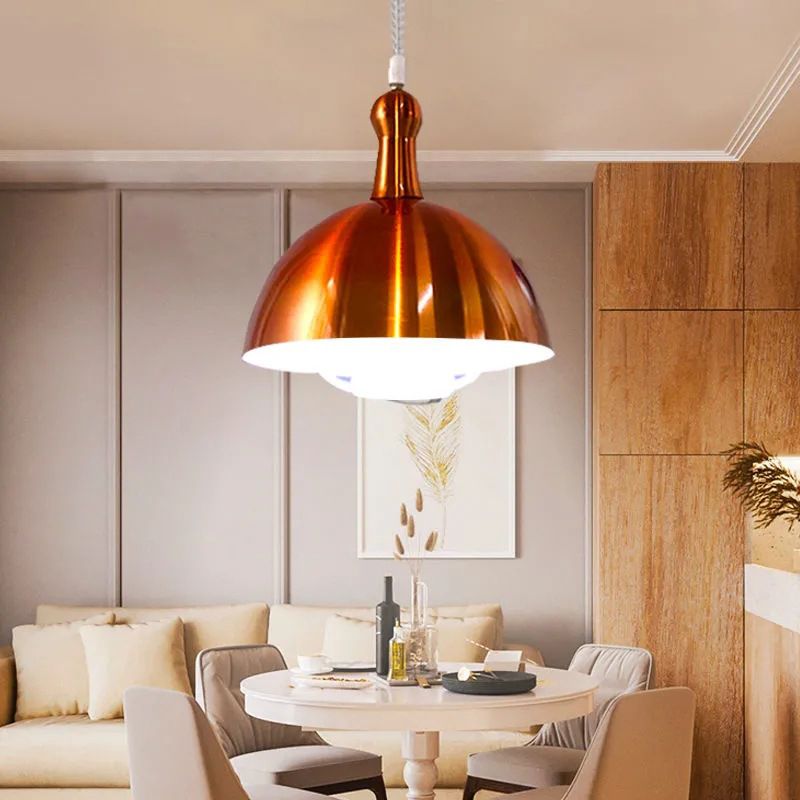 Industrial Ceiling Light with Adjustable Height Metallic Ceiling Light