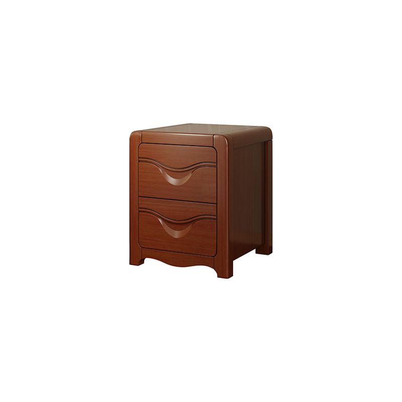 Modern Solid Wood Night Table 2-Drawer 20 Inch H Legs Included Nightstand