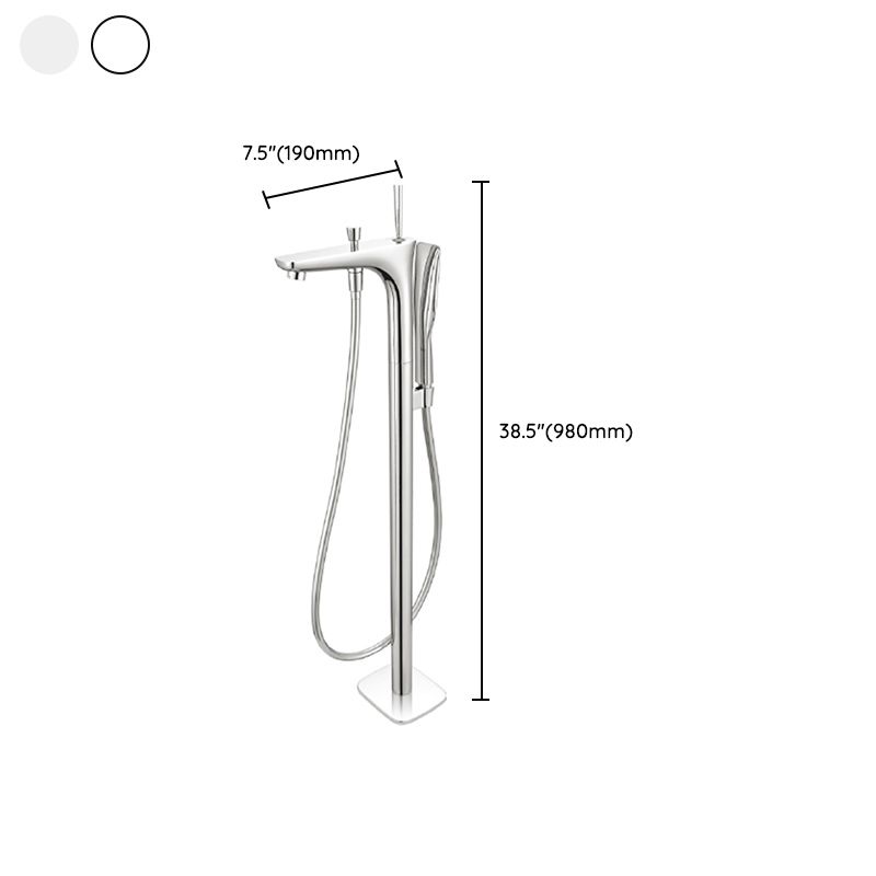 Modern Free Standing Tub Filler Faucet Copper with Hand Shower Freestanding Faucet