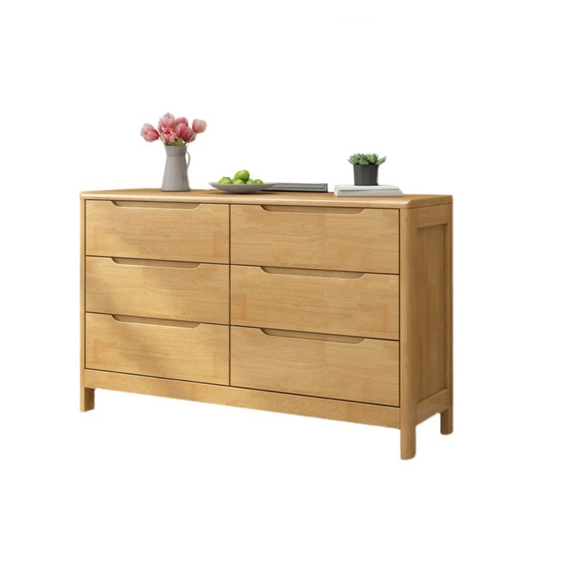 Modern Rubber Wood Storage Chest Bedroom 16" D Storage Chest Dresser with Drawers