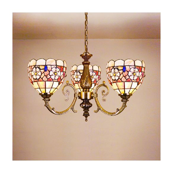 BOLL CHANDELIER RETRO STYLE TOLÉE VIS 3 TEMPLES LUMIÈRES DE FLOOR