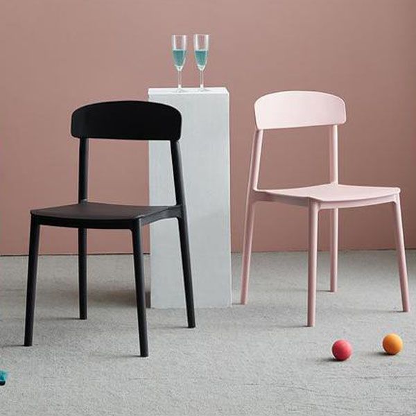 Modern Stackable Plastic Chair Open Back Dining Side Chair for Dining Room