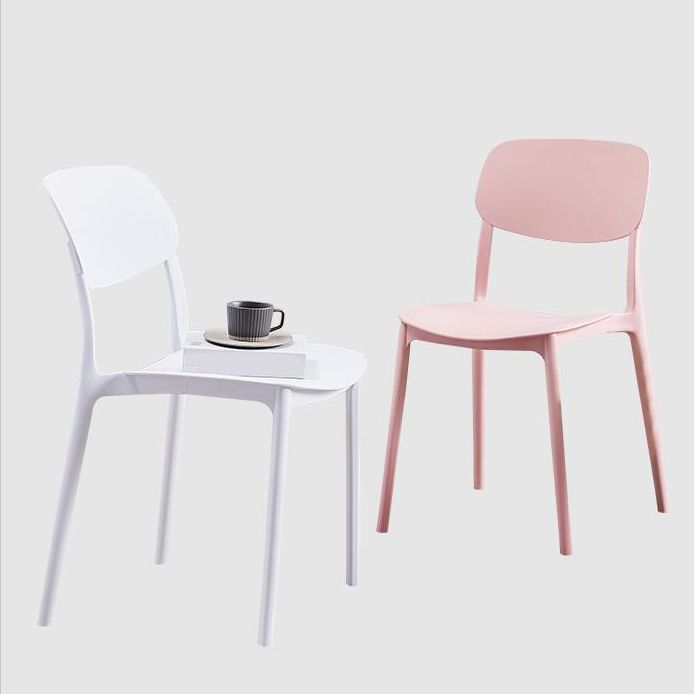 Contemporary Plastic Armless Chair Open Back Kitchen Dining Room Chair