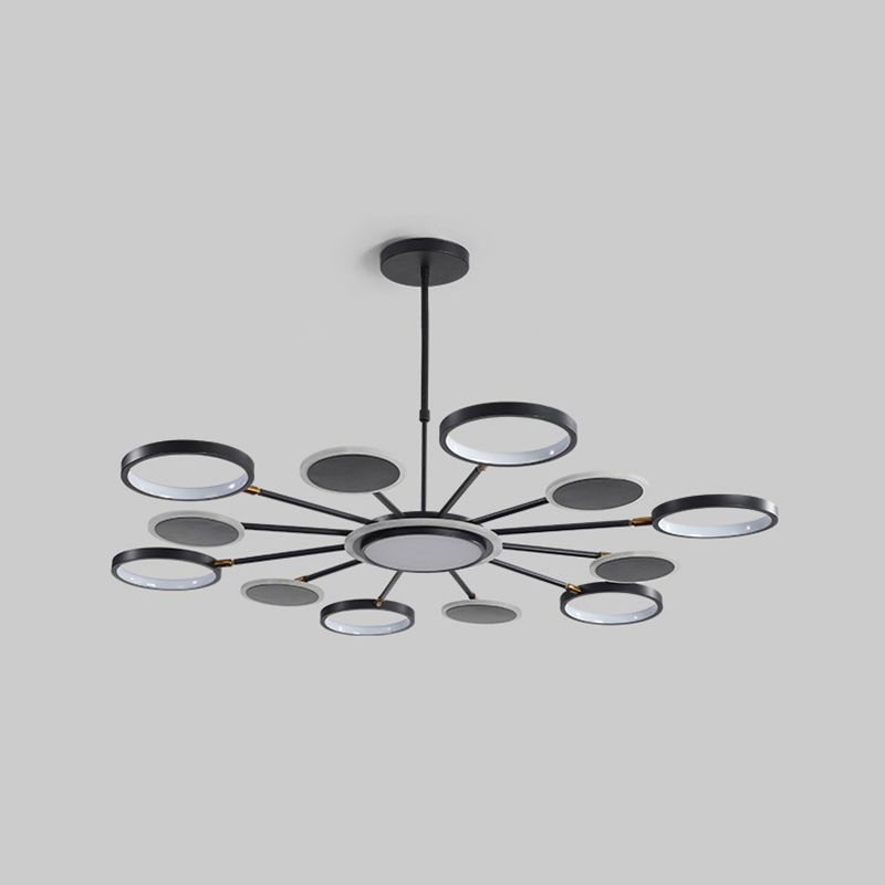 Modern Style Chandelier Lighting Fixtures Round Metal Hanging Chandelier