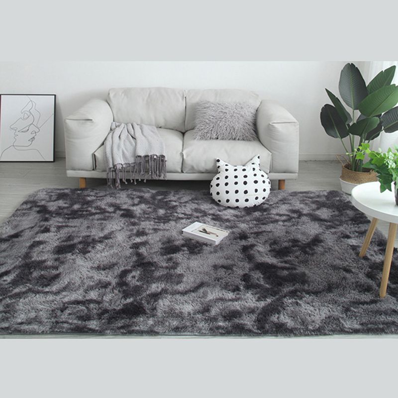 Simple Shag Living Room Rug Stylish Tie-dyed Area Carpet Polyester Anti-Slip Backing Indoor Carpet