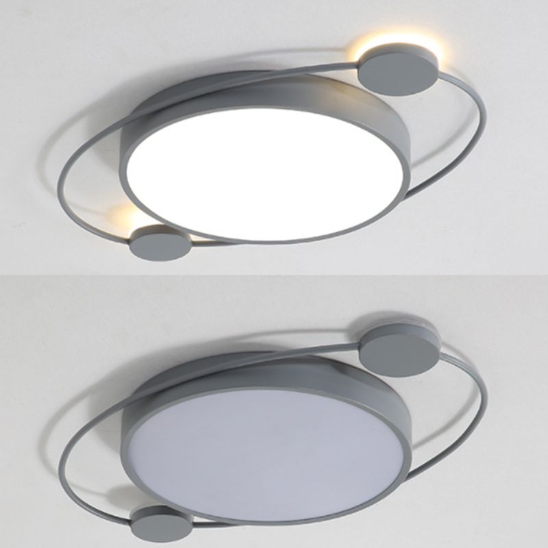 LED Gray Ceiling Light Contemporary Flush Mount Lighting for Bedroom