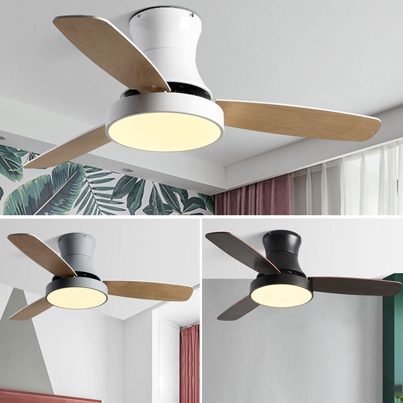 Unique Shape Metal Ceiling Fan Light Kids Style 1-Light Ceiling Fan Lamp for Dining Room