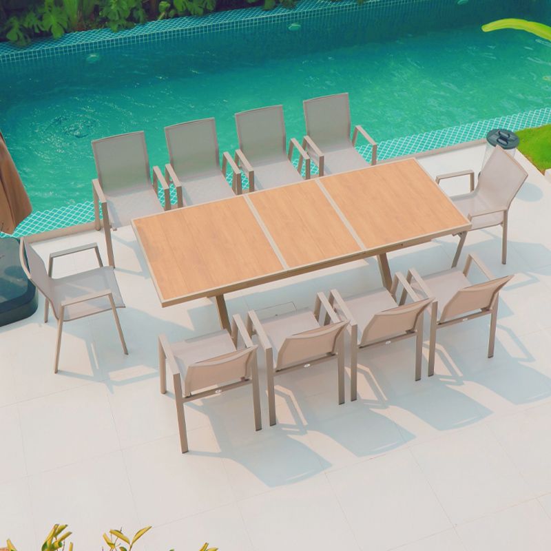 Outdoor Aluminum Frame Patio Table Modern Rectangle Scratch Resistant Patio Table