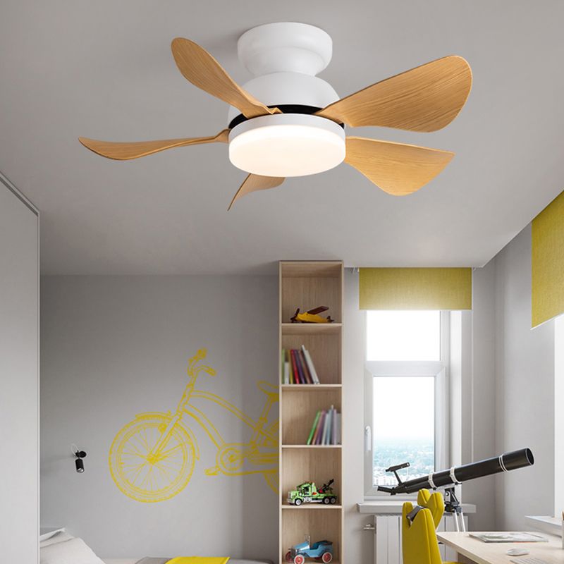 Metal Fan Shape Ceiling Fans Kid Style Single Light Flush Ceiling Fan