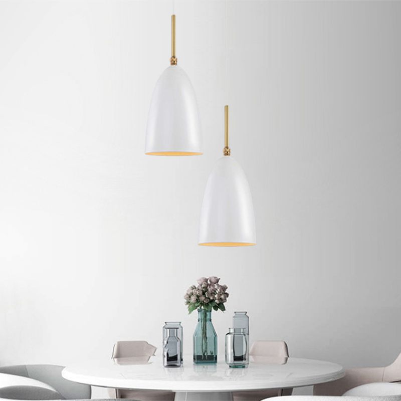 1 lamp slaapkamer drop hanglamp modern wit plafond hang armatuur met kogel ijzeren schaduw