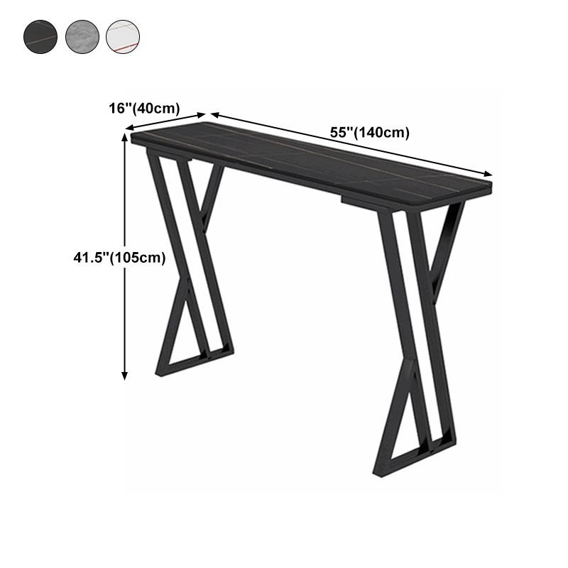 Stone Bar Dining Table Industrial Bar Dining Table with Double Pedestal Base