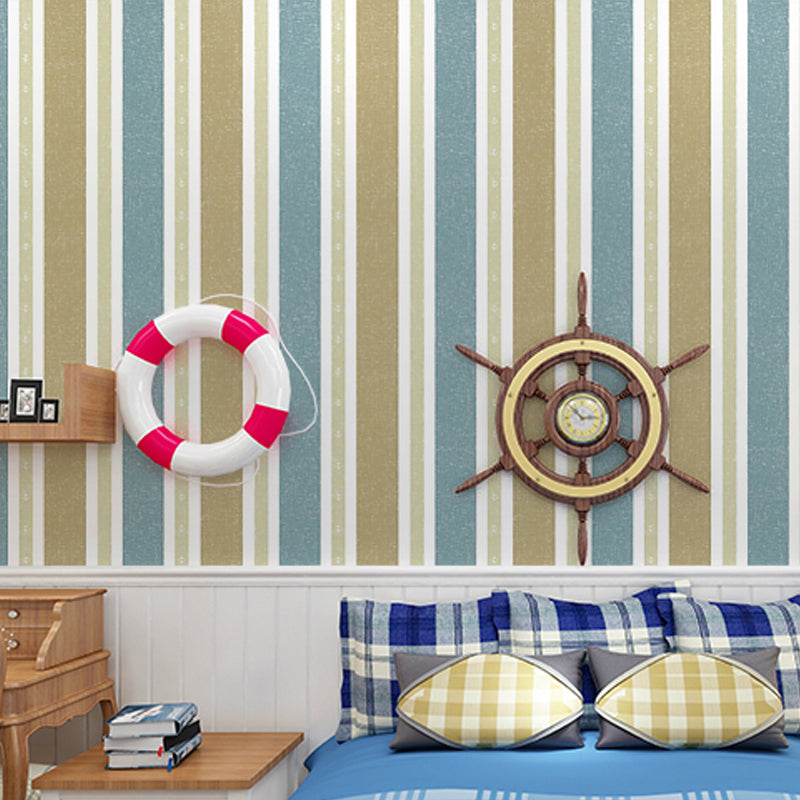 2 Tone Stripe Kids Wallpaper for Bedroom Non-Woven Wall Decoration, 31' L x 20.5" W